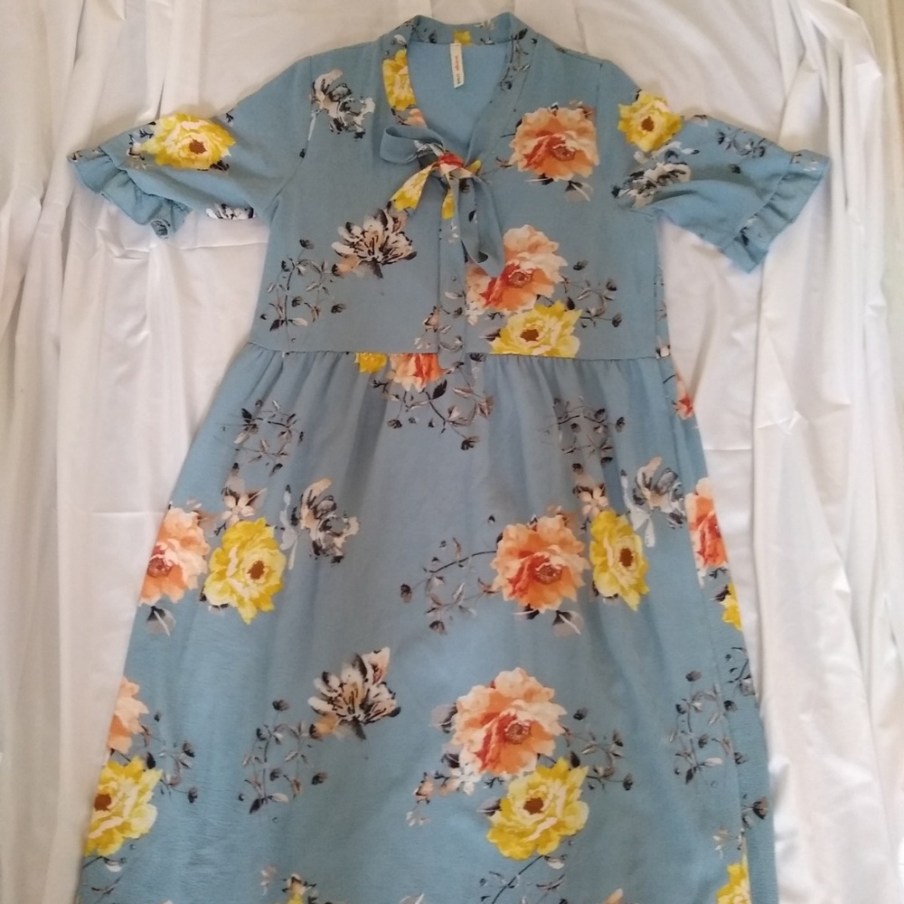 Floral Orange Creek Dress